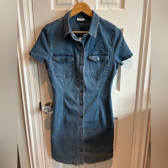 NWT Noisy May Stretch Denim Dress Blue - Size S - Picture 1 of 4